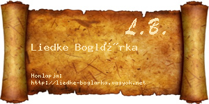 Liedke Boglárka névjegykártya